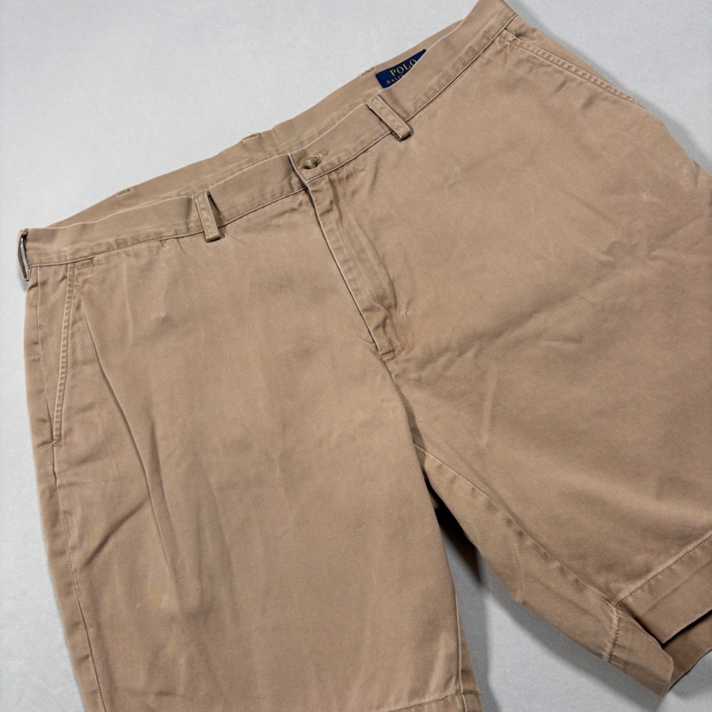 Polo Ralph Lauren Chino Shorts Mens 38‎ Tan Classic Fit 9" Cotton Twill Khaki